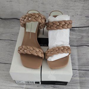 Dolce Vita Tan Braided Strap Slide Sandals
